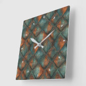 Rusty Metal Wall Clock Vierkante Klok (Hoek)