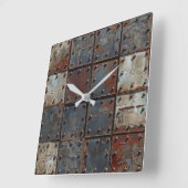 Rusty Metal Wall Clock Vierkante Klok (Hoek)