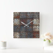 Rusty Metal Wall Clock Vierkante Klok (Huis)