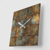 Rusty Metal Wall Clock Vierkante Klok (Hoek)