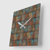 Rusty Metal Wall Clock Vierkante Klok (Hoek)
