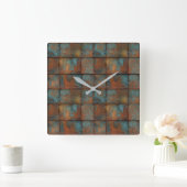 Rusty Metal Wall Clock Vierkante Klok (Huis)