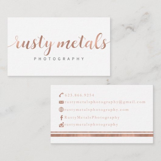 Rusty Metals Custom Visitekaartjes (Voorkant / Achterkant)