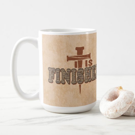 Rusty Nails Cross of Christ Christelijk Design Koffiemok (Met donut)