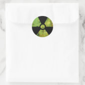 Rusty Nucleaire Straling Waarschuwingssymbool Ronde Sticker (Tas)