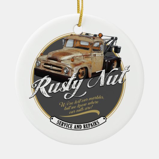 Rusty Nut Towing Keramisch Ornament (Voorkant)