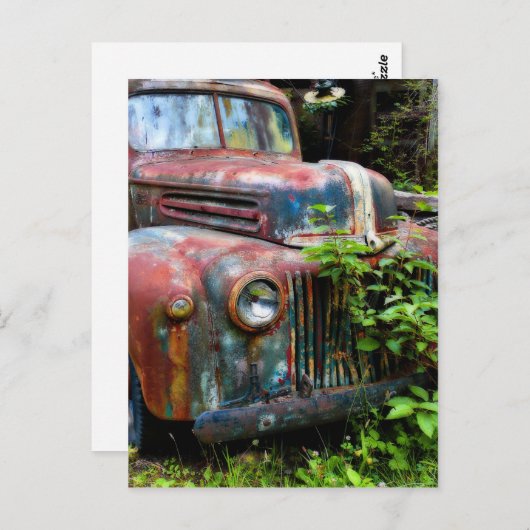 Rusty Old Antiek Truck Briefkaart (Voorkant / Achterkant)