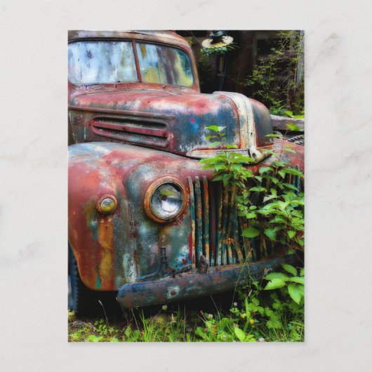Rusty Old Antiek Truck Briefkaart (Voorkant)