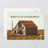 Rusty Old Barn in het Briefkaart Oklahoma (Voorkant / Achterkant)