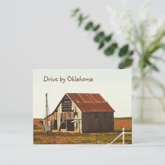 Rusty Old Barn in het Briefkaart Oklahoma (Staand voorkant)