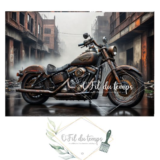 Rusty old bike v1 post-apocallyptic Tissue paper Tissuepapier