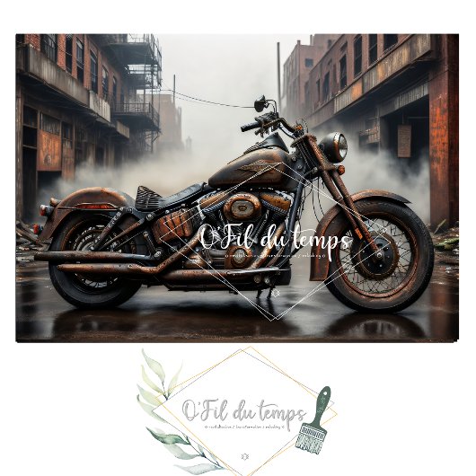 Rusty old bike v2 postapocallyptic Tissue paper Tissuepapier