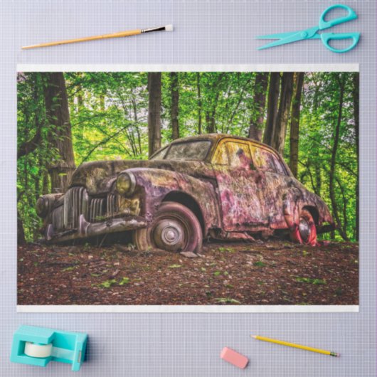 Rusty Old Car 20x30-decoupage Tissuepapier (Craft)