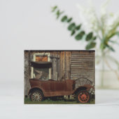 Rusty Old Car -  Briefkaart (Staand voorkant)