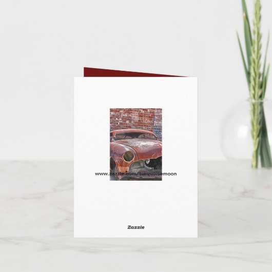 Rusty Old Car Mannelijke Verjaardag Wenskaart Kaart (Achterkant)