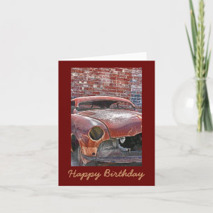Rusty Old Car Masculine Birthday Wenskaart Kaart