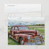 Rusty Old Classic Car  Automobile Briefkaart (Voorkant / Achterkant)