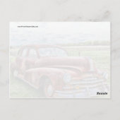Rusty Old Classic Car  Automobile Briefkaart (Achterkant)