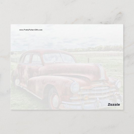 Rusty Old Classic Car Automobile Briefkaart (Achterkant)