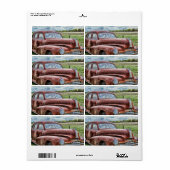 Rusty Old Classic Car Automobile Etiket (Full Sheet)