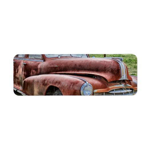 Rusty Old Classic Car Automobile Etiket (Voorkant)