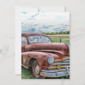Rusty Old Classic Car  Automobile Kaart (Achterkant)