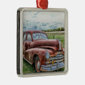 Rusty Old Classic Car  Automobile Metalen Ornament (Rechts)