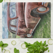 Rusty Old Classic Car  Automobile Theedoek (Gevouwen)