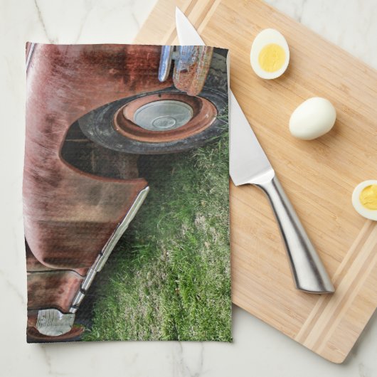 Rusty Old Classic Car Automobile Theedoek (Quarter Fold)