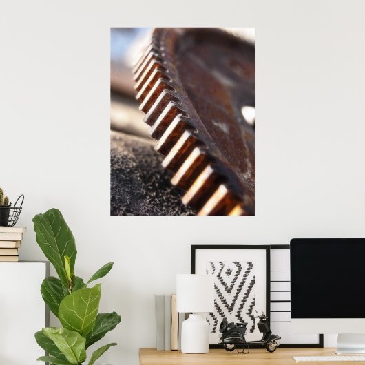 Rusty Old Cog Wheel Poster (Thuiskantoor)