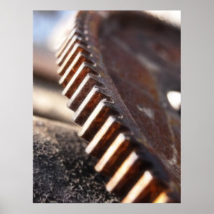 Rusty Old Cog Wheel Poster
