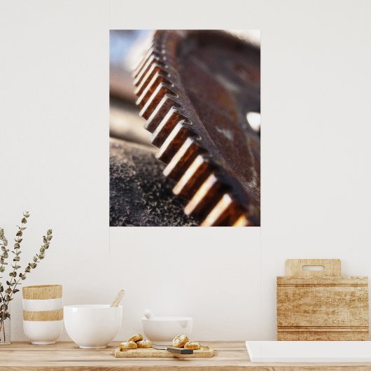 Rusty Old Cog Wheel Poster (Keuken)