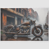 Rusty old motorbike post-apocallyptic Tissue paper Tissuepapier (Voorkant)