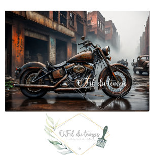 Rusty old motorbike post-apocallyptic Tissue paper Tissuepapier