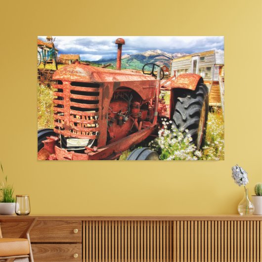 Rusty Old Tractor Canvas Afdruk (Insitu (Woonkamer))