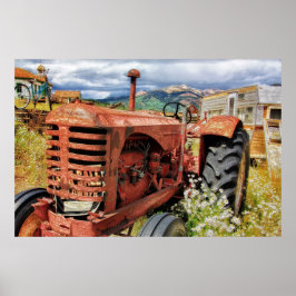 Rusty Old  Tractor Poster