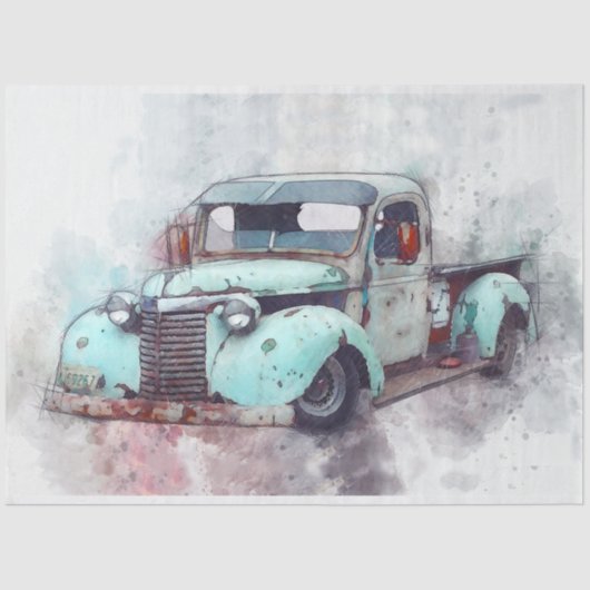 Rusty Old Truck  20x30-decoupage Tissuepapier (Voorkant)