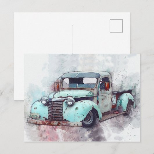 Rusty Old Truck Briefkaart (Voorkant / Achterkant)
