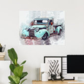 Rusty Old Truck  Poster (Thuiskantoor)