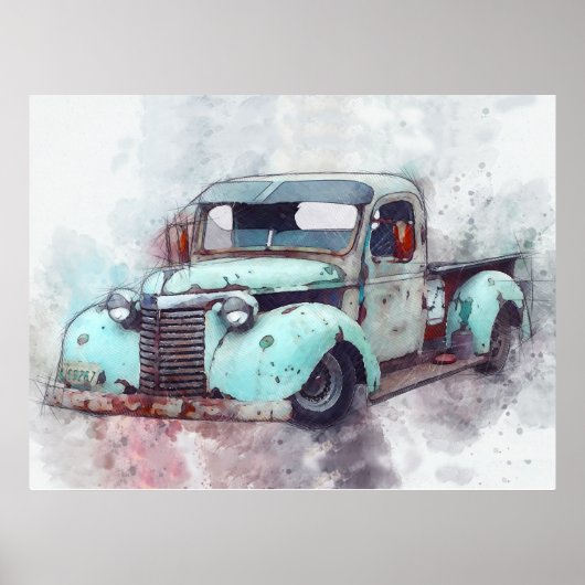 Rusty Old Truck  Poster (Voorkant)