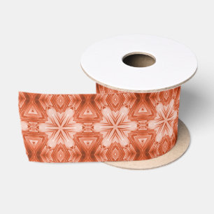 Rusty Oranje Abstract Star Pattern Satijnen Lint