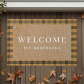  Rusty Oranje Herfst Plaid familienaam Deurmat