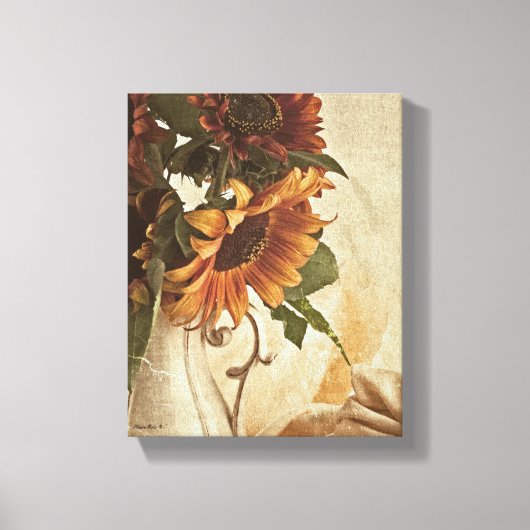 Rusty Oranje zonnebloemen Canvas Afdruk (Voorkant)