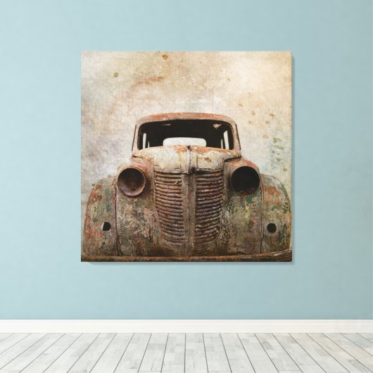Rusty oude Antiek auto Canvas Afdruk (Insitu (Houten vloer))