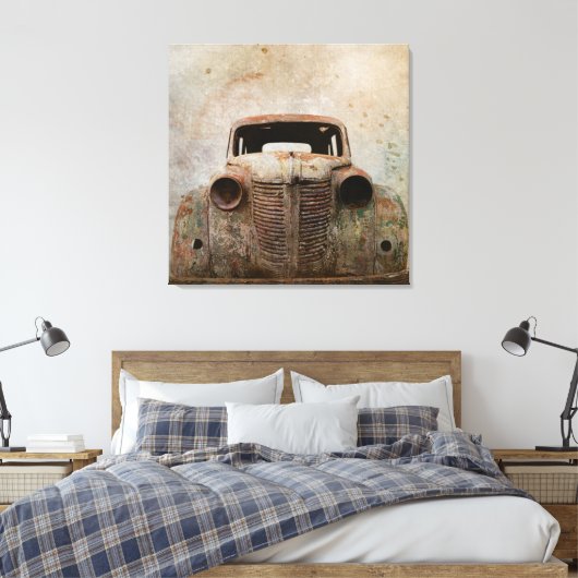 Rusty oude Antiek auto Canvas Afdruk (Insitu (Slaapkamer))