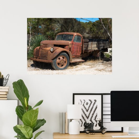 Rusty oude vrachtwagen poster (Thuiskantoor)