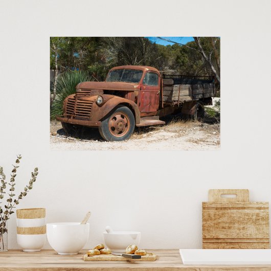 Rusty oude vrachtwagen poster (Keuken)