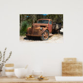 Rusty oude vrachtwagen verlaten in Australië buite Poster (Keuken)