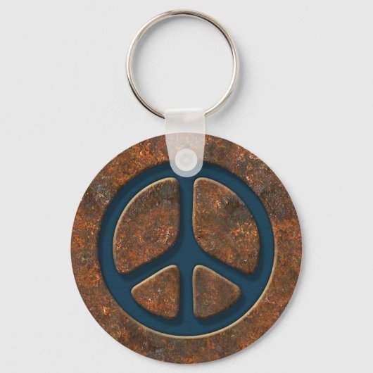 Rusty Peace Sign Sleutelhanger (Voorkant)