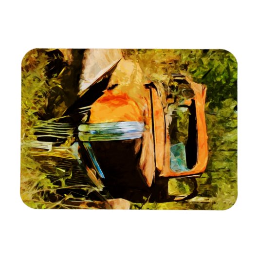 Rusty  Pick Up Truck Abstract Magneet (Horizontaal)